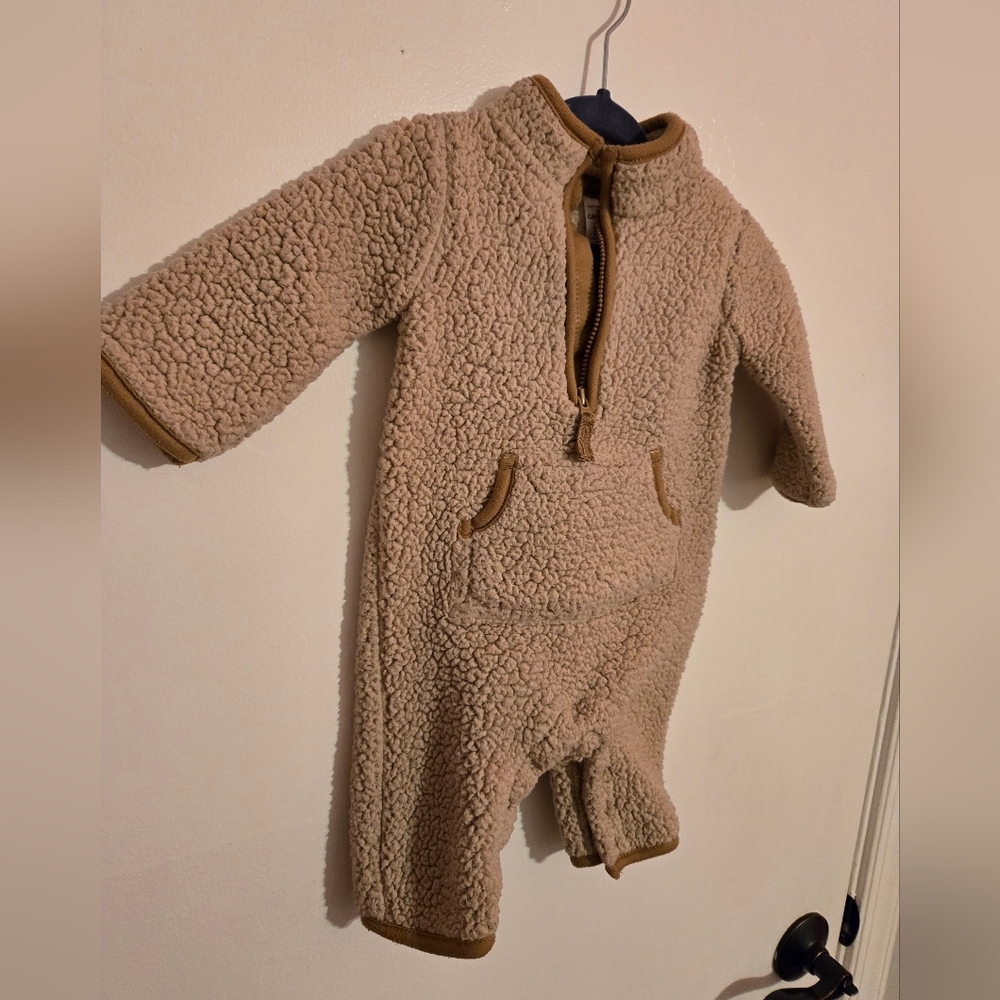 Carter's Tan Sherpa One Piece Size 3 Months